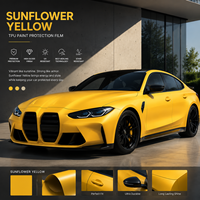 Película Protectora de Pintura (PPF) de TPU Color Amarillo Girasol, Alta Elasticidad, Fácil Instalación, Suministro de Fábrica