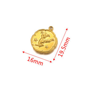 Bestone liontin bandul baja tahan karat emas 18K, liontin pembuat liontin baja tahan karat warna emas 12 tanda bintang - Product Image 4