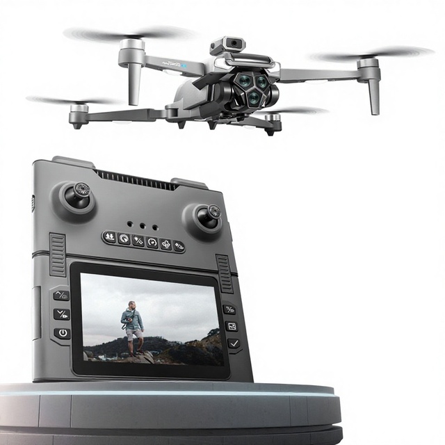 New M66 Bamboo Triple Battery Brushless Drone Screen Remote Gesture Control Zoom Photography Smart Obstacle Avoidance