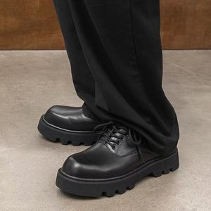 Zapatos Casuales de Vestir para Hombre, de Piel Sintética con Cordones, Punta Redonda, Suela Gruesa, Estilo Moderno para Oficina, Otoño, Invierno y Verano - Product Image 5