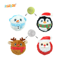 Jouet pour chien en peluche souple et mignon, 2-en-1, nouveau thème de Noël, design personnalisé par le fabricant Famipet, jouet à couiner pour animaux de compagnie