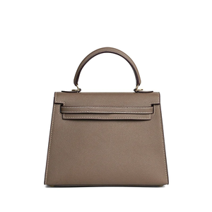 Sac fourre-tout bandoulière de créateur en cuir véritable pour femme, style urbain et simple, sac à main de bureau avec boucle et surpiqûres - Product Image 2