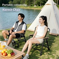 Chaise pliante d'extérieur rembourrée en tissu Oxford avec accoudoirs métalliques, légère, portable, facile à ranger, pour pique-nique et camping, vente en gros