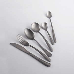 Ensemble de <span class=keywords><strong>couverts</strong></span> en acier inoxydable brossé rétro, <span class=keywords><strong>couverts</strong></span> argentés, fourchettes, couteaux, cuillères, vaisselle, <span class=keywords><strong>couverts</strong></span> de voyage - Product Image 5