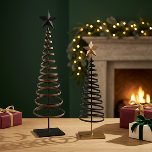 Support de bougie en spirale en fer forgé Sonnet Decor avec dessus en forme d'étoile, décoration de Noël faite à la main pour la maison - Product Image 2