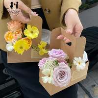 Boîte cadeau rigide en papier kraft mat, très vendue, pour fleurs, gâteaux et café, idéale pour les boissons à emporter au thé au lait d'automne
