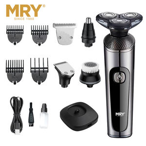 Rasoir électrique pour homme MRY à 3 lames, 600 mAh, charge rapide 2H, étanche IPX6, rasoir rechargeable sans fil USB, <span class=keywords><strong>kit</strong></span> de toilettage 5 en 1 - Product Image 1