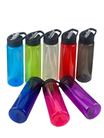 Botella de paja abatible reutilizable transparente PS de 750ml al por mayor diseños personalizados sin BPA bebida directa gimnasio al aire libre ciclismo aplicable
