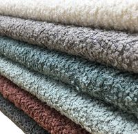 Tissu d'ameublement pour canapé en chenille bouclée 100 % polyester, teint en fil, uni, transparent, poids moyen, antistatique, vente en gros