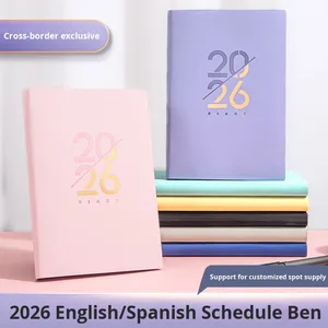 2026 Tùy Chỉnh Hàng Ngày Kế Hoạch Cao Thẩm Mỹ Cross-Biên Giới Softcover A6 Máy Tính Xách Tay Tiếng Anh Tây Ban Nha Da Bìa Chủ Đề May Ràng Buộc - Product Image 2