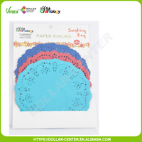 Napperons ronds en papier de 4,5 pouces, trois couleurs, pour décoration de mariage et de fêtes, découpe personnalisée - Offre promotionnelle Dollar Center