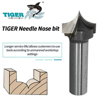 Fresa de router de carburo de tungsteno Tiger Shark con punta ovolo para paneles de puerta, fresa CNC de punta puntiaguda para perfilado de bordes de gabinetes OEM
