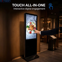 SKYSEEN Totem tactile sur pied personnalisé avec écran LCD, affichage numérique, équipement publicitaire pour usage professionnel