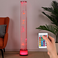 Lampe de chevet LED décorative pour la maison, changement de couleur RVB, base carrée, lampe méduse flexible en plastique, tension CC, petite lampe sur pied, cadeau