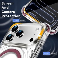 Casing HP Transparan Magnetik Anti Benturan Motif Riak Air Terbaru untuk iPhone 18 Pro Max 17 16 15