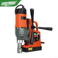 STEELTREKS Outils électriques : Nouvelle perceuse de banc magnétique électrique à vitesse variable et base réversible pour le perçage et le taraudage