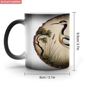Frosted Black <b>Ceramic</b> <b>Mug</b> 11oz Heat Color Changing Magic Cup Daily Morning Hydration Essential - Product Image 1