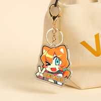 Porte-clés en acrylique personnalisés avec un design mignon d'anime et de dessins animés, logo personnalisé, impression UV de haute qualité, finition brillante - Cadeau idéal
