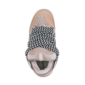 Zapatillas Unisex Rosas Extra Gruesas con Cordones y Malla, Colores Mixtos para Parejas, Calzado Casual de Skateboard para Todas las Estaciones - Product Image 4