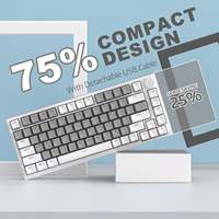 Clavier de jeu mécanique Ajazz AK820 75% 81 touches QWERTY RVB avec échange à chaud des touches, tri-mode, étanche