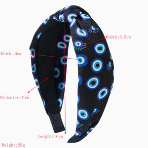 Serre-tête en tissu imprimé œil du diable simple, accessoires de cheveux personnalisés pour fête - Product Image 2