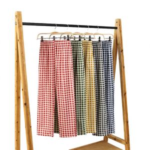 Pantalones de Pijama para Mujer, Cintura Elástica, Transpirables, Sólidos, de Algodón, Holgados y Divertidos para Otoño - Product Image 1