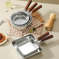 Ensemble de casseroles à fond plat en acier inoxydable 304, rondes et carrées, pour cuisinière à gaz et à induction