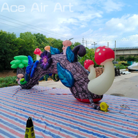 Accessoires de scène personnalisés, arche gonflable pour parc d'attractions avec décoration de champignons, fleurs, papillons et pays féerique