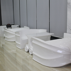 Q047 Luxury <b>White</b> <b>Modern</b> Spa Reception table Beauty Salon Counter Custom Wooden Environmentally Friendly Front <b>Desk</b> - Product Image 1