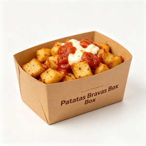 Caja de Snacks al por Mayor, <span class=keywords><strong>Tapas</strong></span> Españolas, Patatas Bravas, <span class=keywords><strong>Papas</strong></span> Fritas, Comida Callejera, Envases Desechables para Alimentos, Caja para Snacks - Product Image 2