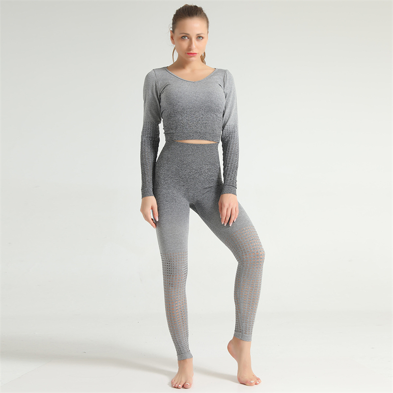 5 colors Fashion Modern Breathable Workout Clothing Women Active Wear Yoga Set hygroscopic and sweat releasing