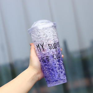 Đá mát phẳng lưới màu đỏ tươi và cốc nước đáng yêu chai nhựa sáng tạo mát mẻ và dễ thương cốc nước - Product Image 3