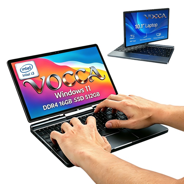 10.1 Inch Mini Gaming Laptop Intel Core I3 2K Touch Screen 90Hz RGB Backlit Windows11 WiFi6 Face Recognition Stylus Portable