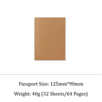 Recharges de carnet de voyage, journal ou agenda vintage en papier kraft Daurin 100 g/m² avec pages intérieures originales