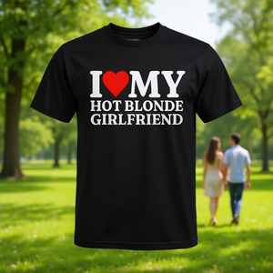 Camiseta I Love My Hot Blonde Girlfriend, color negro, unisex, talla para adultos - Product Image 3