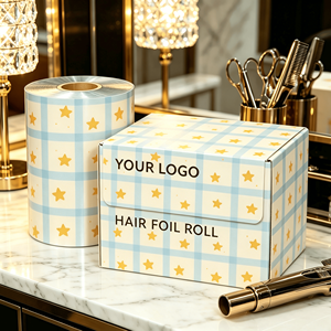Rouleau de papier aluminium gaufré antidérapant pour coiffure, en gros, pour coiffeurs professionnels - Product Image 1