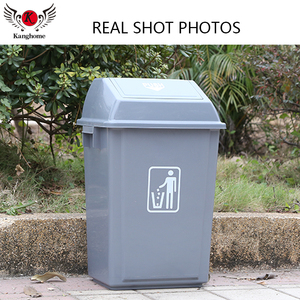 Chất Lượng Hàng Đầu Nhựa Ngoài Trời 23L Màu Xám Đẩy Chuyển Bìa Thùng Rác Chất Thải Bin Thùng Rác Có Thể - Product Image 6