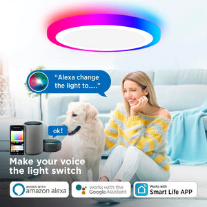 Lámpara de <span class=keywords><strong>Techo</strong></span> LED Inteligente RGBCW con Certificación ETL, Control por WIFI, Compatible con Alexa y Google Home, Panel de Luz Empotrado de 28W para Dormitorio - Product Image 6