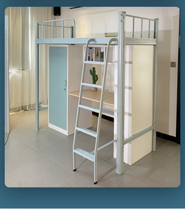 <span class=keywords><strong>Lit</strong></span> superposé en métal pratique et fonctionnel pour enfants avec armoire et <span class=keywords><strong>bureau</strong></span>, disponible en plusieurs couleurs. - Product Image 4