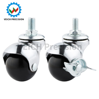 Roulettes à billes en plastique 8x38mm robustes pour chaise pivotante, rotation à 360 degrés, fournitures pour mobilier de bureau et de maison