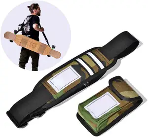 Tùy Chỉnh 600D Polyester Ván Trượt Tàu Sân Bay Dây Đeo Vai Với Pouch Trượt Ván Mang Theo Dây Đeo Xách Tay Skate Board Vai Vành Đai