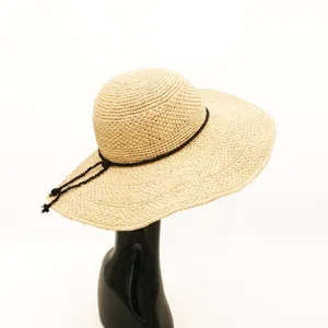 V Gaoda بالجملة منتجات عالية الجودة قبعة رفيا القش واقية من الشمس واسعة الحافة قبعة نسائية