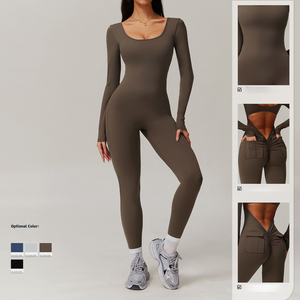 Body de <span class=keywords><strong>mujer</strong></span> con logotipo personalizado, ropa deportiva de manga larga, gimnasio, una pieza, Yoga, Fitness, <span class=keywords><strong>mono</strong></span> de entrenamiento para <span class=keywords><strong>mujer</strong></span> - Product Image 2