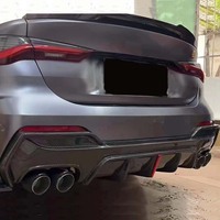 Diffuseur arrière en fibre de carbone G22 pour BMW Série 4 G22 G23 440i Coupé 2021+ Style D avec lumière LED, lèvre de pare-chocs arrière, kit carrosserie