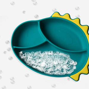 Hot Saleplain Silicone Dinosaur baby bowl bib and plate suction divider - Product Image 2