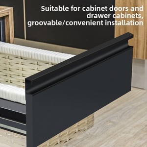 Modern Simple Stainless Steel Cabinet <strong>Door</strong> Handle Normcore Invisible Aluminum Alloy G-Shaped Slot-Free Drawer Wardrobe Handle - Product Image 2