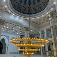 Projet de personnalisation de lustre islamique pour mosquée, grand lustre de luxe en or, éclairage de mosquée, lustre en cristal pour église