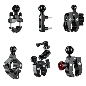 Camera Clamp Mount Double Ball Joint Adapter 1/4" 20 Threaded Stud Base Clutch Reservoir U-Blot Anti Theft Knob Handlebar Mount