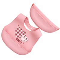 Bavoir pour bébé en silicone de qualité alimentaire sans BPA, imperméable, réglable avec poche récupératrice de nourriture pour nouveau-nés, nourrissons et tout-petits