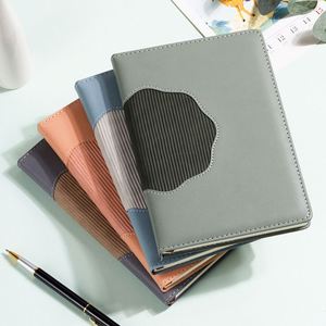 Exquisito Cuaderno de Tapa Dura de Cuero PU A5 con Logotipo Personalizado, 100 Hojas, Encuadernado Cosido, Marcapáginas de Cinta, Bloc de Notas para Minutas de Reuniones, Diario - Product Image 1
